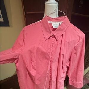 Cotton Button-Front Pink Blouse